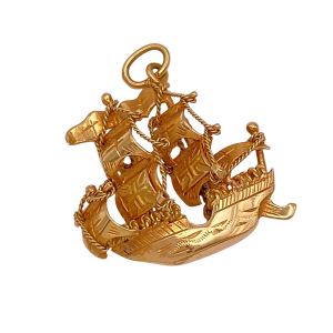 Spanish Galleon Charm 14K Gold
