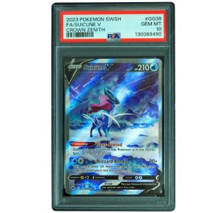 Suicune V #GG38_GG70 Crown Zenith_ Galarian Gallery UR Holo PSA 10 Pokemon Card Front