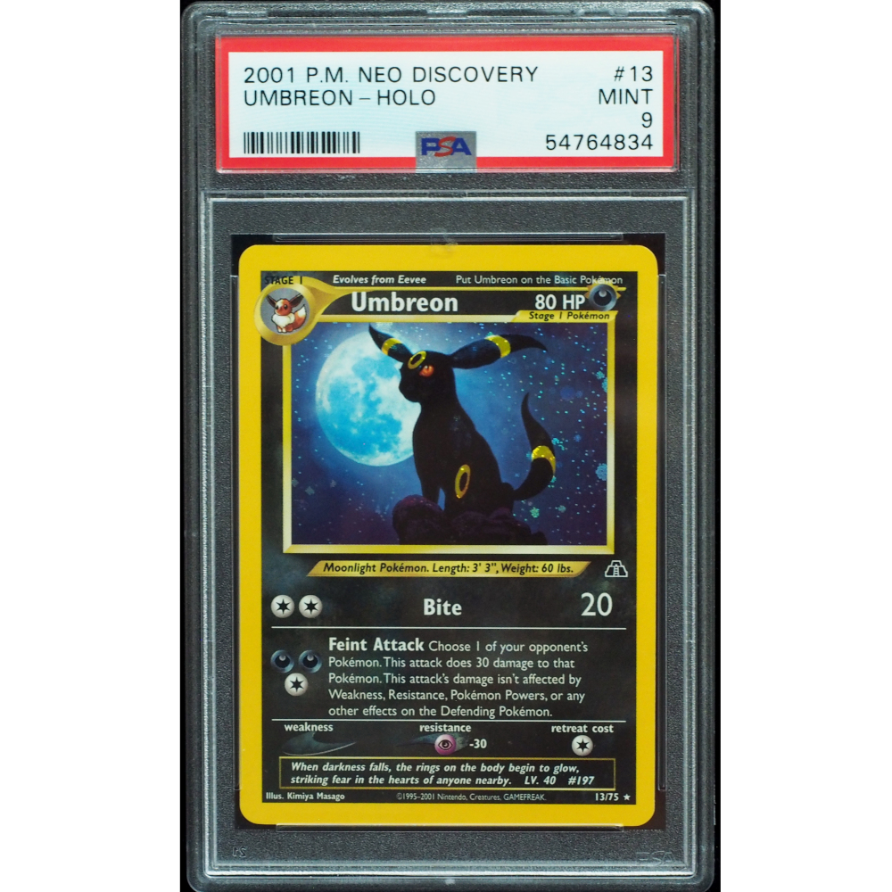 2001 Pokémon Umbreon #13 Neo Discovery Holo PSA 9