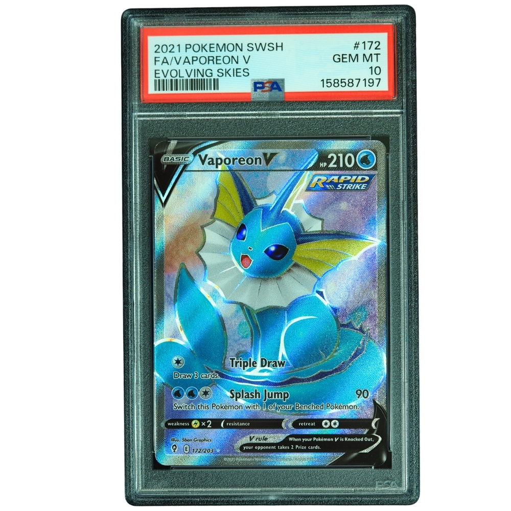 Vaporeon V #172/203 Evolving Skies Ultra Rare Holo PSA 10 Pokémon Card
