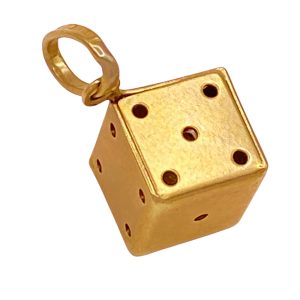 Vintage Dice Charm 14K Gold