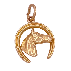 Vintage Equestrian Charm 14K Gold