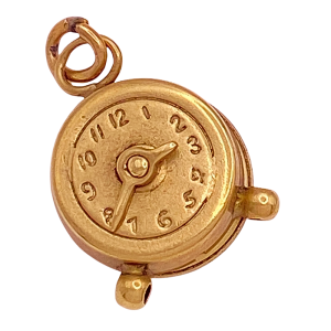 Vintage Moving Alarm Clock 14K Gold Alt View