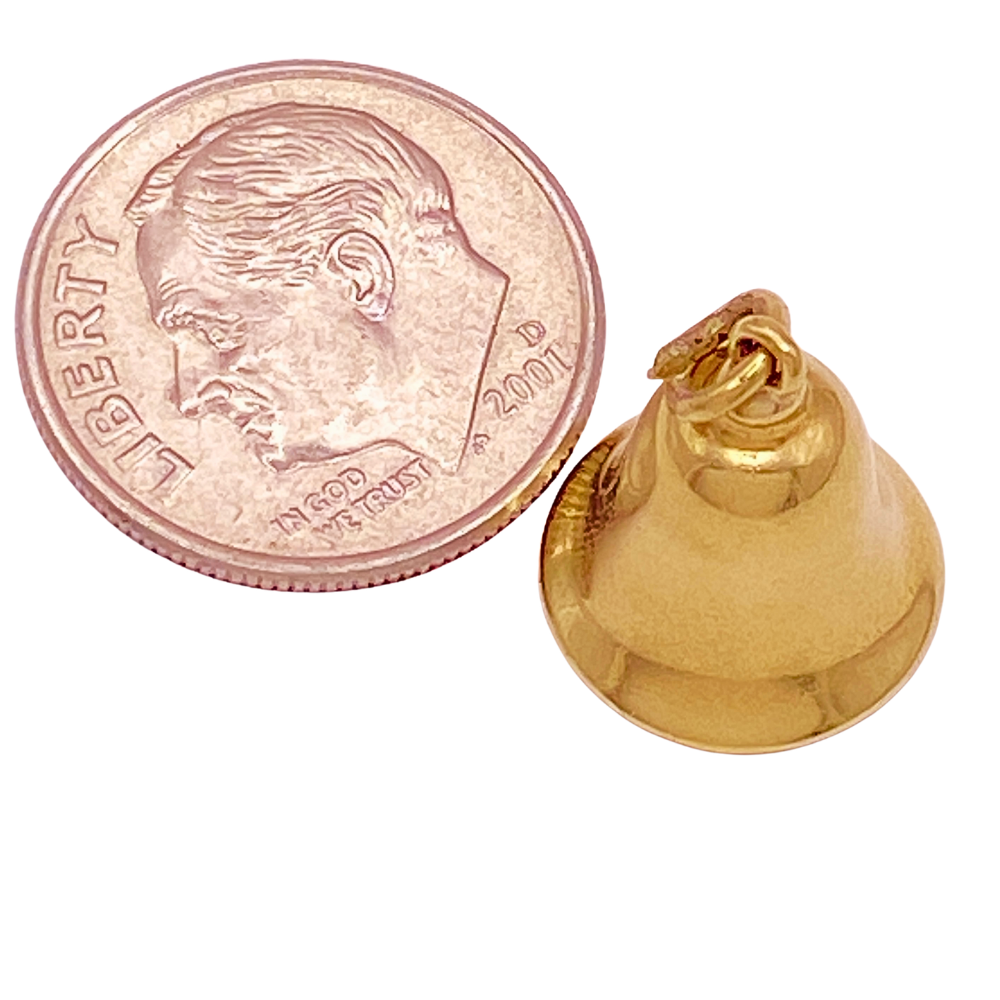 Buy Vintage Musical Bell Charm 14K Gold Three-Dimensional Online