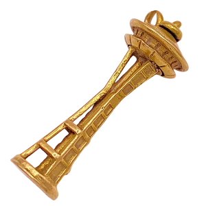 Worlds Fair Seattle Space Needle Charm 14K Gold