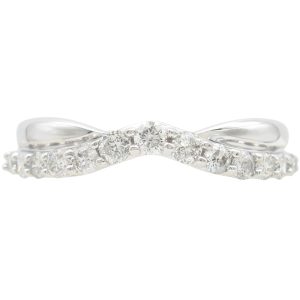 0.33ctw Diamond Chevron Band Ring 14K White Gold front