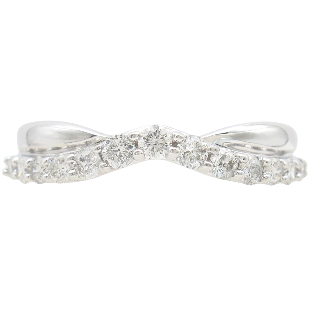 0.33ctw Diamond Chevron Band Ring 14K White Gold