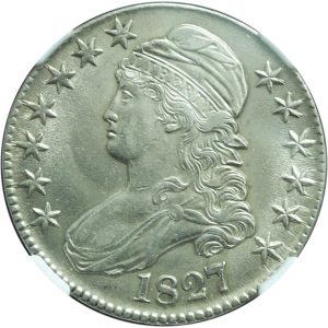 1827 Capped Bust Half Dollar AU58 NGC – Bright White