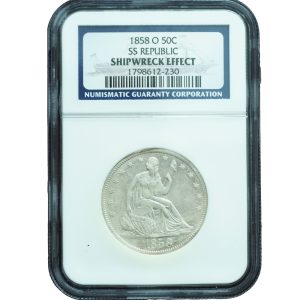 1858-O Seated Liberty Half Dollar – S.S. Republic Shipwreck – NGC