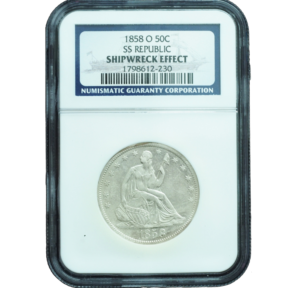 1858-O Seated Liberty Half Dollar – S.S. Republic Shipwreck – NGC