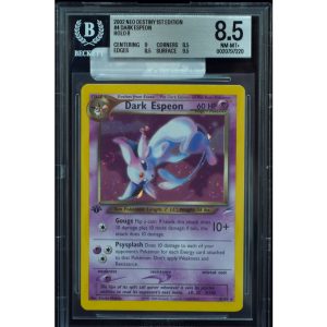 2002 Pokémon 1st Edition Dark Espeon #4 Neo Destiny Holo BGS 8 – Killer Swirl