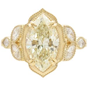 2.40ctw Marquise Diamond Engagement Ring 14K Gold GIA Certified front