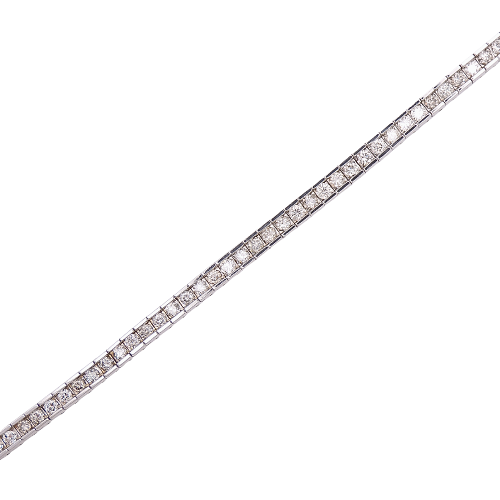 Channel Set 3.85ctw Diamond Tennis Line Bracelet