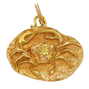 Cancer Crab Pendant Charm 14K Gold