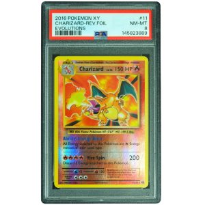 Charizard #11_108 Evolutions Rev. Foil Holo Rare PSA 8 Pokemon Card Front