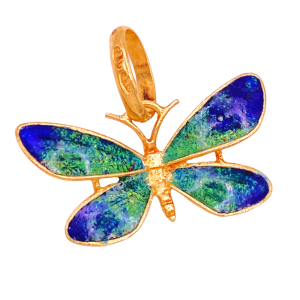 Colorful Enamel Butterfly Charm 18K Gold