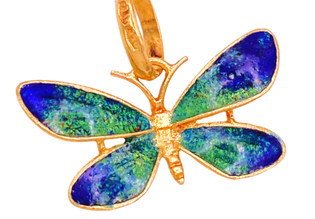 Colorful Enamel Butterfly Charm 18K Gold