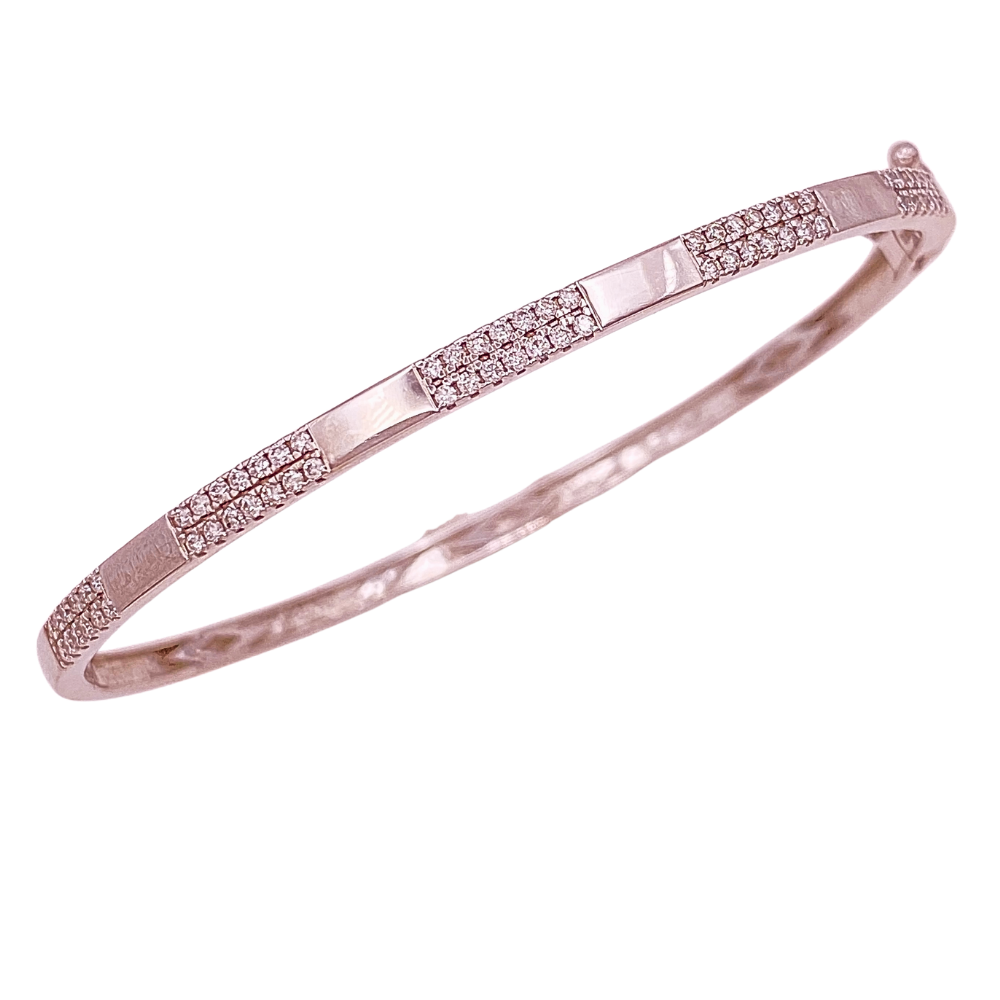 Diamond Accent Bangle Bracelet .99 Carat TW 14K White Gold