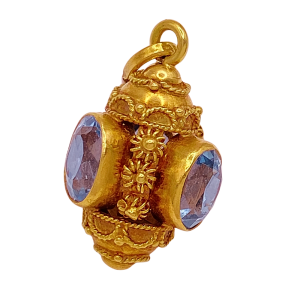 Jeweled Bauble Charm 18K Gold Topaz
