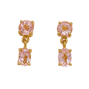 Morganite Dangle Earrings 14K