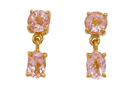 Morganite Dangle Earrings 14K