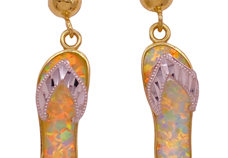 Opal Flip-Flop Earrings 14K Gold