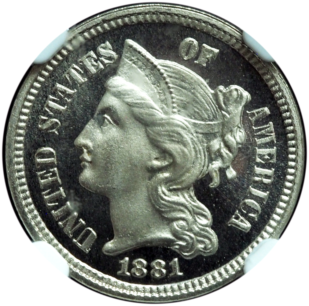 1881 Three Cent Nickel Proof PF66 Ultra Cameo NGC