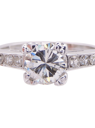 Retro 1.14ctw Diamond Engagement Ring Platinum