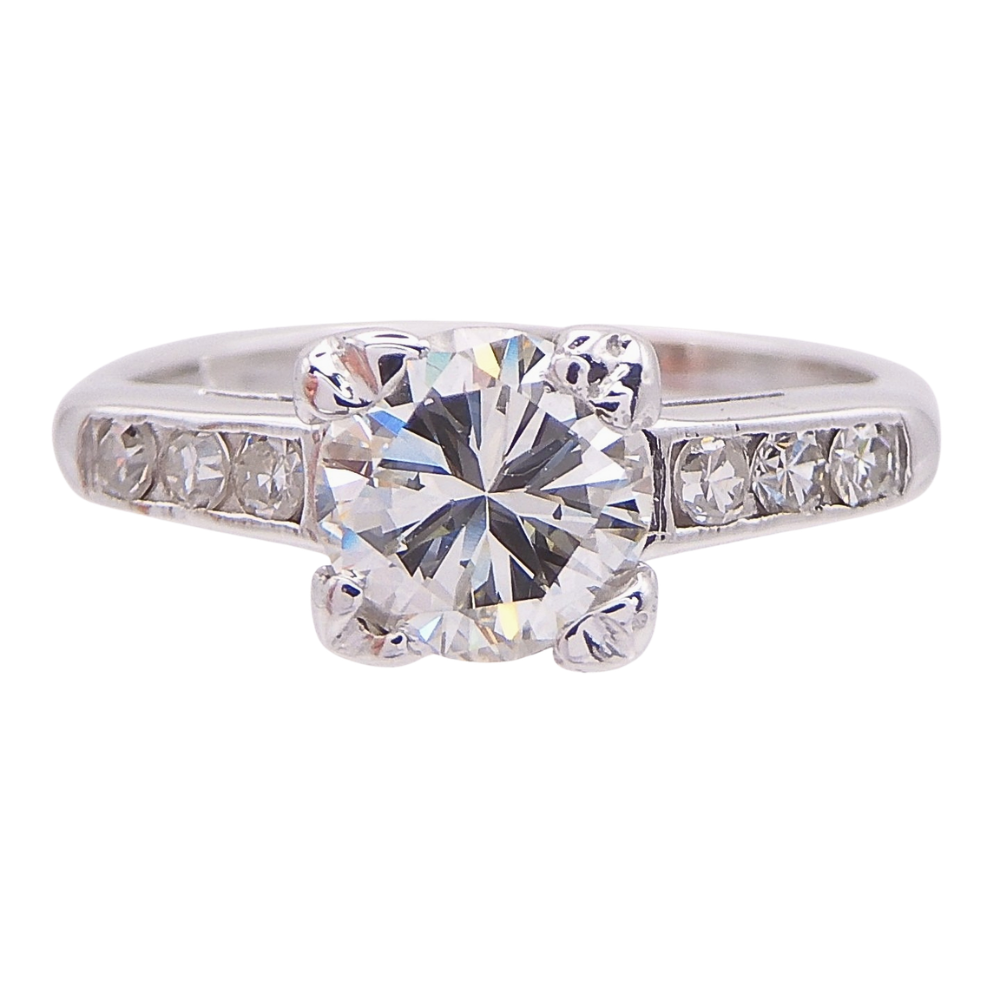 Retro 1.14ctw Diamond Engagement Ring Platinum