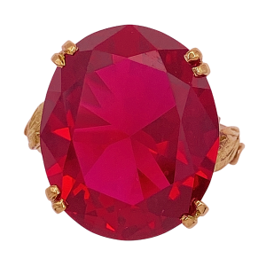Retro Ruby Ring 13.5 Carats 18KYG
