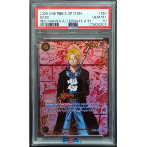 2025 One Piece Sabo OP13-120 Red Manga Alternate Art PSA 10 Gem Mint