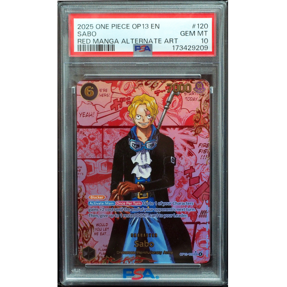 Buy 2025 One Piece Sabo OP13-120 Red Manga Alternate Art PSA 10