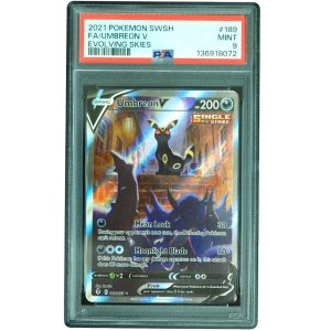 Umbreon V #189_203 Evolving Skies Ultra Rare PSA 9 Pokemon Card Front