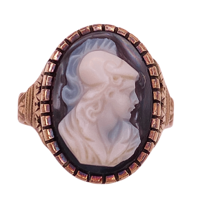 Victorian Sardonyx Cameo Ring 10KRG