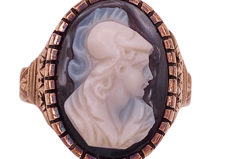 Victorian Sardonyx Cameo Ring 10KRG