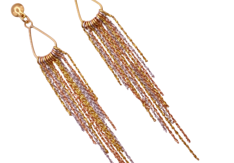 Vintage Long Tassel Earrings 18K Gold