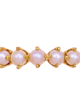 Vintage Cultured Pearl Band Ring 14K Gold