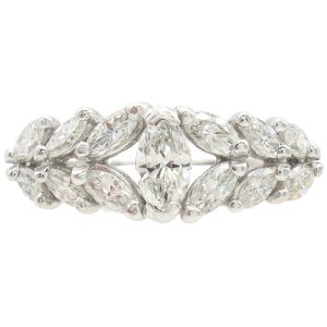 0.95ctw Marquise Diamond Band Ring Platinum front