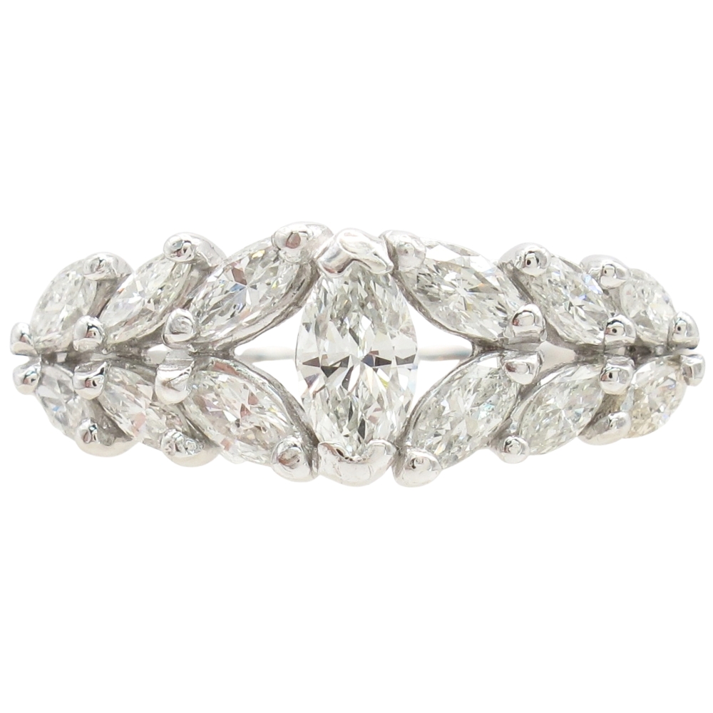 0.95ctw Marquise Diamond Band Ring Platinum
