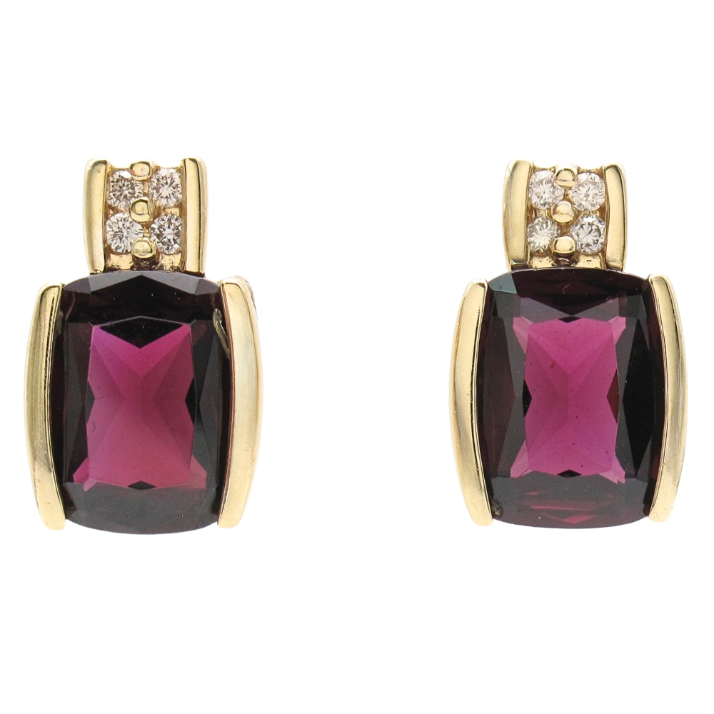 6.32ctw Rhodolite Garnet Stud Earrings 14K Gold