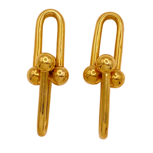 Articulated Hardware Dangle Earrings 18KYG
