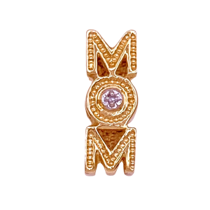 Diamond Accent MOM Slide Charm 14K