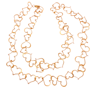 Heart Link Statement Necklace 14KYG