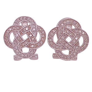 Infinity Knot Diamond Earrings 14KWG