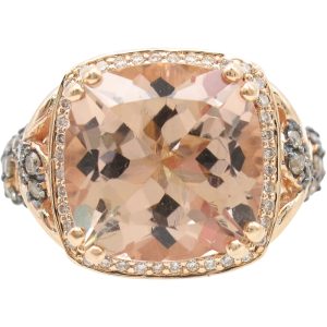 Le Vian 5.42ctw Morganite Ring with Diamond Accents in 14K Rose Gold front