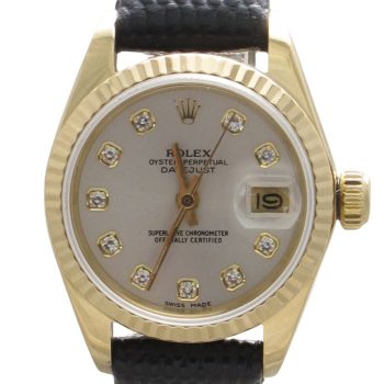 Pre-Owned Ladies 26MM Rolex Presidential (1979) 18kt Yellow Gold On Leather Model 6917