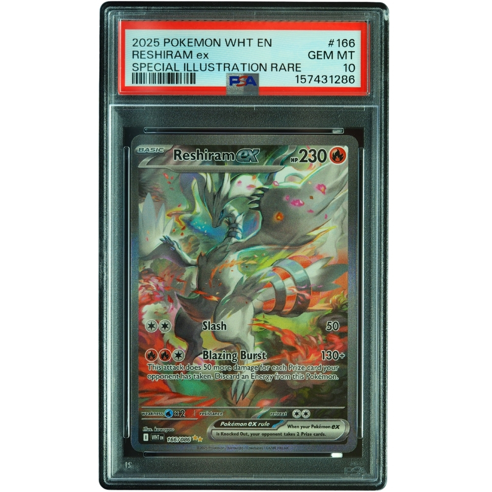 Reshiram ex #166/086 White Flare Special Illustration Rare PSA 10 Pokémon Card
