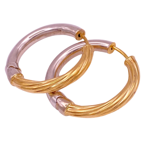 Reversible Chunky Hoop earrings 14KTTG