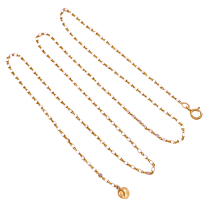 Square Bead Detail Chain Necklace 14KYYG