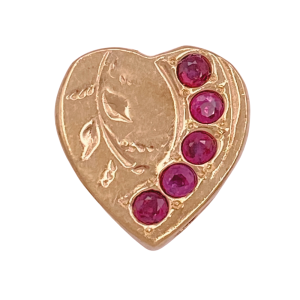 Victorian Era Slide Charm 14K Ruby